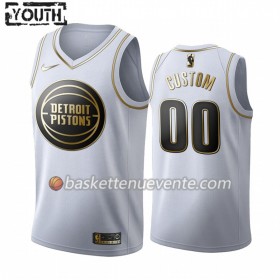 Maillot Basket Detroit Pistons Personnalisé 2019-20 Nike Blanc Golden Edition Swingman - Enfant